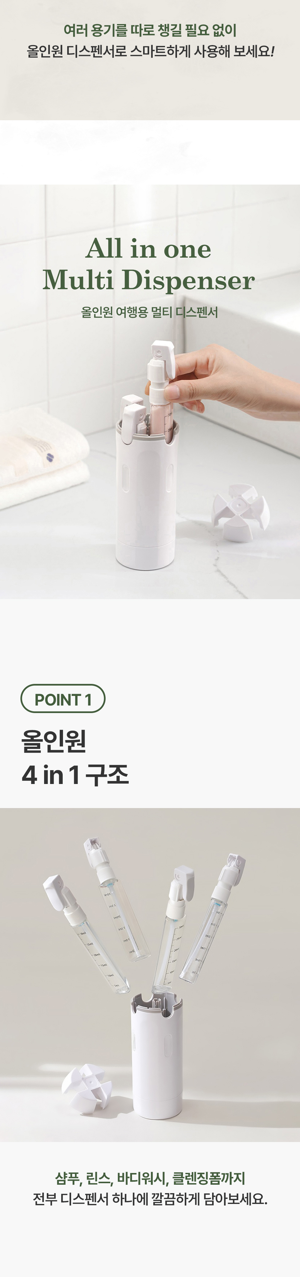 올인원 여행용 멀티 디스펜서 2colors 공병 파우치 소분 상세 이미지 6