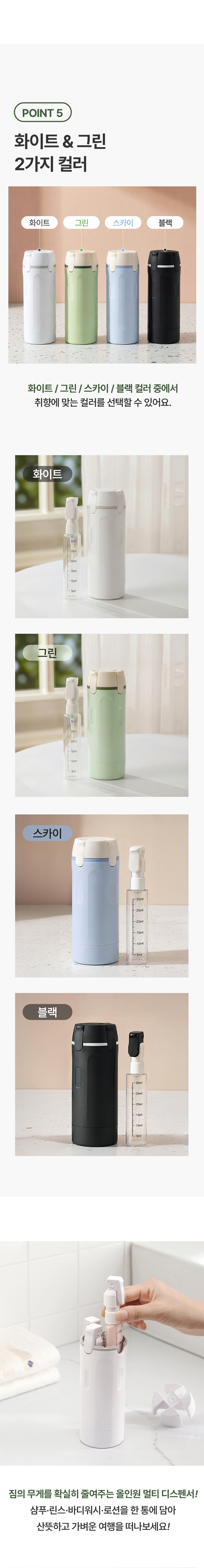 올인원 여행용 멀티 디스펜서 2colors 공병 파우치 소분 상세 이미지 15
